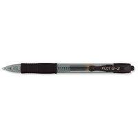 Pilot G205 Gel Rollerball Pen Rubber Grip Retractable 0.5mm Tip 0.3mm Line (Black) Pack of 12 Pens