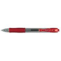 Pilot G207 Rubber Grip Retractable Medium Gel Rollerball Pen 0.7mm Tip 0.4mm Line (Red) Pack of 12 Pens