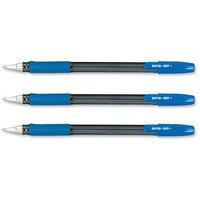 Pilot BPS GP Ballpoint Pen Rubberised Grip Medium 1.0mm Tip 0.31mm Line (Blue) Pack of 12 Pens