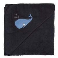 Pippi - Hooded Towel With Animal Print - Dark Navy /bathtime/textiles /dark Navy