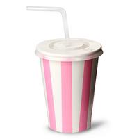 Pink Striped Milkshake Paper Cups Set 12oz / 340ml (Set of 50)
