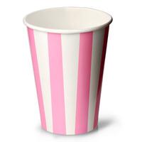 pink striped milkshake paper cups 12oz 340ml sleeve of 50