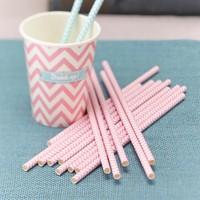 Pink Chevron Devine Party Straws