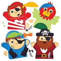 pirate hand puppet kits pack of 4