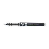 Pilot V5 Hi-Tecpoint Refillable Extra Fine Needlepoint Rollerball Pen 0.5mm Tip 0.3mm Line Width (Black) 107100101 (Pack of 10 Pens)