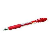 Pilot G205 Gel Rollerball Pen Rubber Grip Retractable 0.5mm Tip 0.3mm Line (Red) Pack of 12 Pens