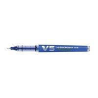 Pilot V5 Hi-Tecpoint Refillable Extra Fine Needlepoint Rollerball Pen 0.5mm Tip 0.3mm Line Width (Blue) 107100103 (Pack of 10 Pens)