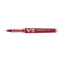 Pilot V5 Hi-Tecpoint Refillable Extra Fine Needlepoint Rollerball Pen 0.5mm Tip 0.3mm Line Width (Red) 107100102 (Pack of 10 Pens)