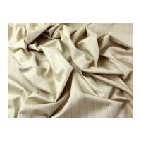Pinstripe Poly, Viscose & Lycra Stretch Suiting Dress Fabric Beige