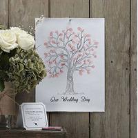 Pink Finger Print Tree A3 Size