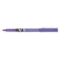 Pilot V5 Rollerball Pen Needle Tip 0.5mm Line 0.3mm Violet Pack of 12