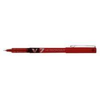 pilot v7 rollerball pen needle tip 07mm line 05mm red pack of 12