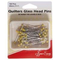 Pins Quilters Glass Head 50mm by Sew Easy 375646