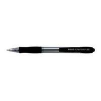 pilot super grip ballpoint pen retractable 10mm tip 031mm line black