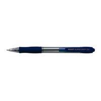 pilot super grip ballpoint pen retractable 10mm tip 031mm line blue