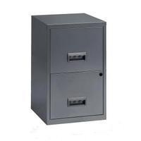Pierre Henry A4 Filing Cube Cabinet Steel Lockable 2 Drawers Silver
