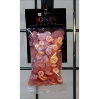 pink mixed buttons approx 50g