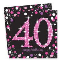 Pink Celebration Paper Party Napkins 40