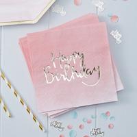 Pick and Mix Pink Ombre Paper Party Napkins