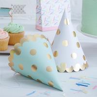 Pick and Mix Gold Metallic Polka Paper Party Hats