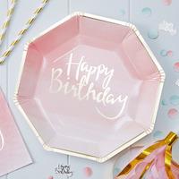 Pick and Mix Pink Ombre Paper Party Plates