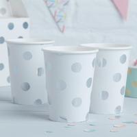 Pick and Mix Silver Metallic Polka Party Cups