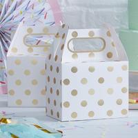 Pick and Mix Gold Metallic Polka Party Boxes