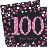 Pink Celebration Paper Party Napkins 100