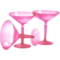 Pink Plastic Martini Party Glasses