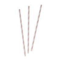 Pink Striped Paper Straws 20 Pack