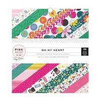 Pink Paislee Oh My Heart Paper Pad 6 x 6 Inches 36 Sheets
