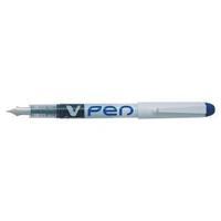 Pilot Blue InkWhite Barrel VPen Disposable Fountain Pen Pack of 12