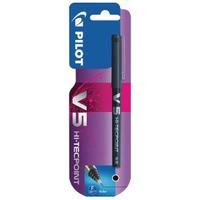 Pilot V5 Hi-Tecpoint Black Rollerball Pen Pack of 12 100101201