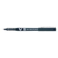 Pilot V5 Hi-Tecpoint Ultra 0.3mm Line Black Rollerball Pen Pack of 12