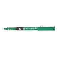 pilot v5 hi tecpoint ultra 03mm line green rollerball pen pack of 12