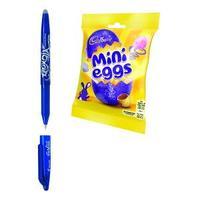 Pilot FriXion Erasable Blue Rollerball Pen FOC Mini Eggs 90gsm Bag