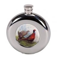 pinder bros round coniston pheasant hip flask 45oz