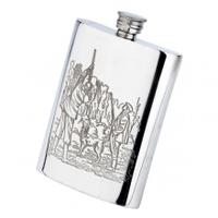 pinder bros pewter shooting hip flask 6oz