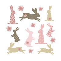 Pink Bunny Wall Stickers Pack Large