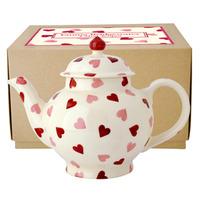 Pink Hearts 4 Mug Teapot Boxed