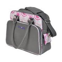 pink circles changing bag with pull wipe