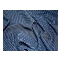 Pinstripe Suiting Dress Fabric Deep Blue