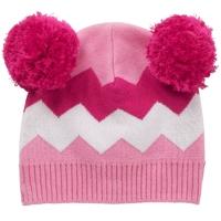 Piccalilly Chevron Bobble Hat Pink