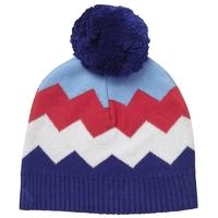 Piccalilly Chevron Bobble Hat Blue