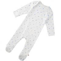 Piccalilly Footed Playsuit Blue Elephants 6-12 Months