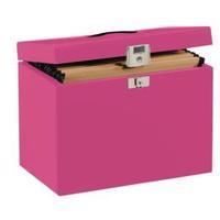 Pierre Henry (A4) Metal File Box (Pink) with 5 Suspension Files