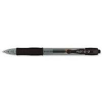 Pilot G205 Gel Rollerball Pen Rubber Grip Retractable 0.5mm Tip 0.3mm Line (Black) - (Pack of 12 Pens)