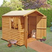 Pinnacle 7ft x 7ft (1.98m x 2.04m) Pressure Treated Overlap Double Door Shed