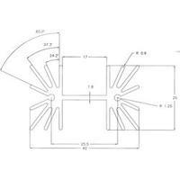 Pin heat sink 8.74 C/W (L x W x H) 42 x 38 x 25 mm TO 220, SOT 32 Pada Engineering 8337/38/ST