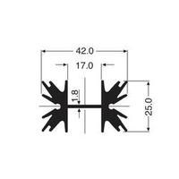 Pin heat sink 4 C/W (L x W x H) 50 x 42 x 25 mm TO 220, SOT 32 Fischer Elektronik SK 129 50, 8 STS